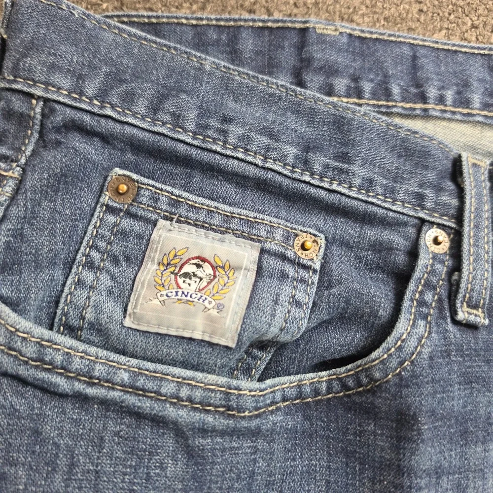 Cinch Jeans Mens 36x32 Blue Straight Leg Denim Western Workwear MB98034007